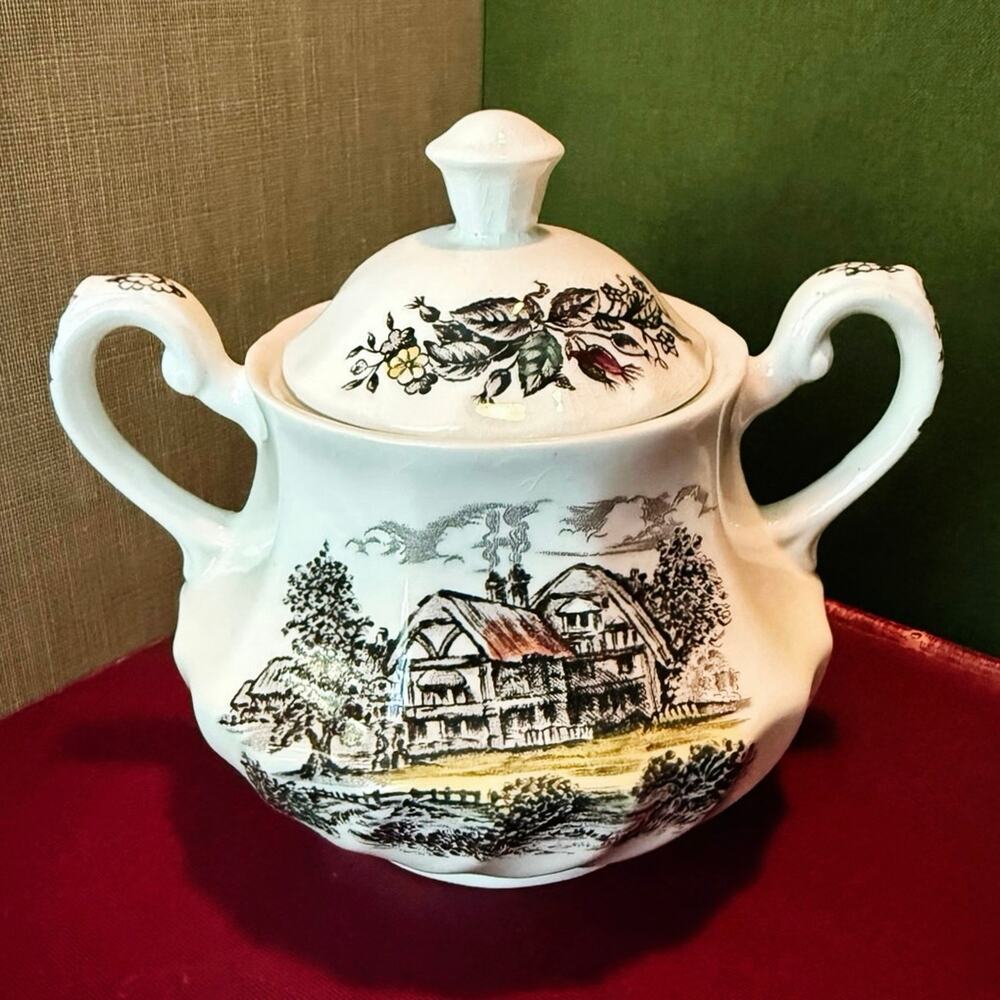 Vintage Sugar & Creamer Set • Ironstone • Yorkshire Staffordshire England
